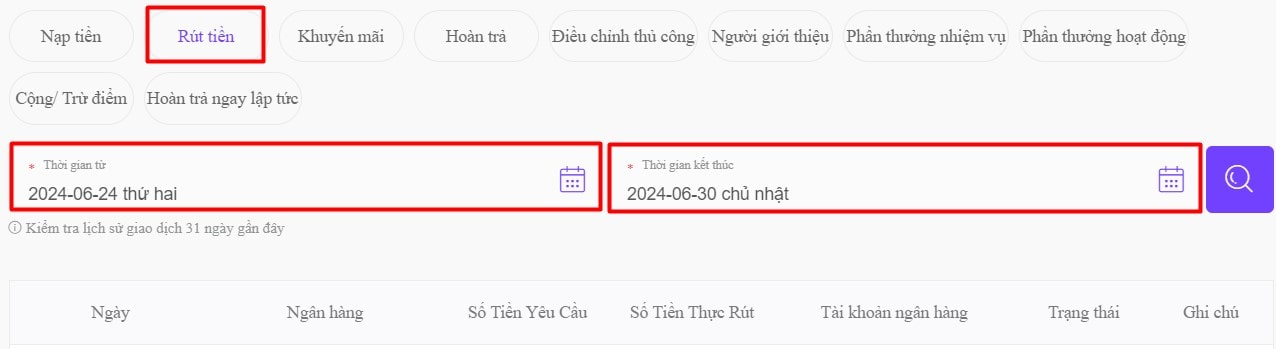 Cách rút tiền Bet88 trên website