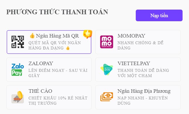 Phương thức nạp tiền bet88 phổ biến